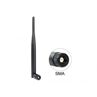 DeLOCK WLAN WiFi 5 2,4/5 GHz Omni-Antenne - SMA (m) - 4-5 dBi - Schwarz