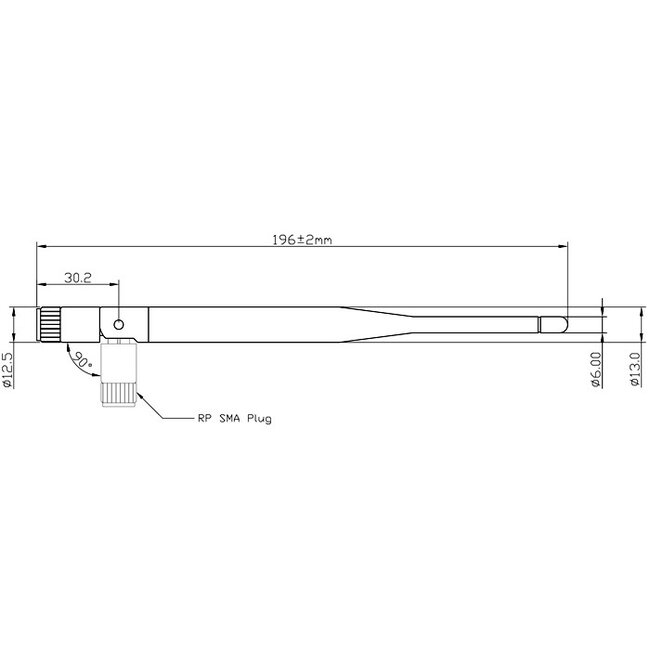 WLAN WiFi 5 2,4/5 GHz Omni-Antenne - SMA (m) - 4-5 dBi - Schwarz