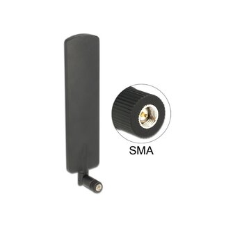 DeLOCK LTE (4G) Antenne - Omnidirektional - SMA (m) - 2 dBi / Schwarz