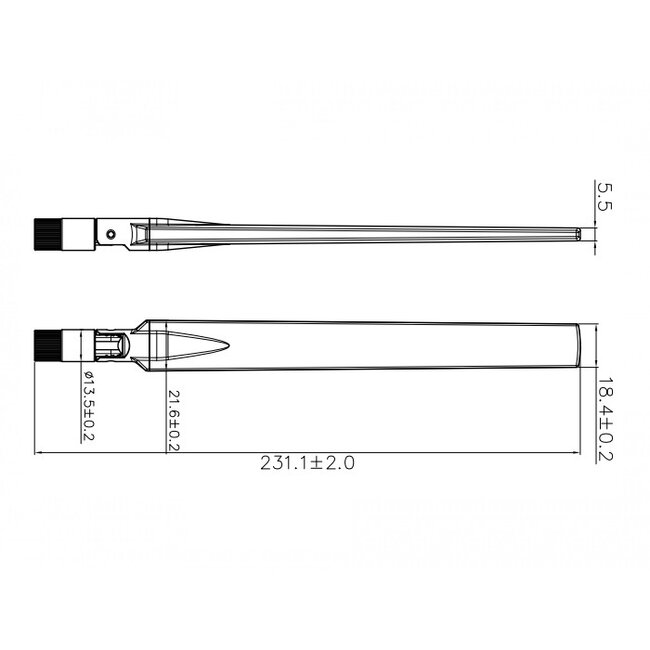 LTE (4G) Antenne - Omnidirektional - SMA (m) - 1,9-2,3 dBi / Schwarz