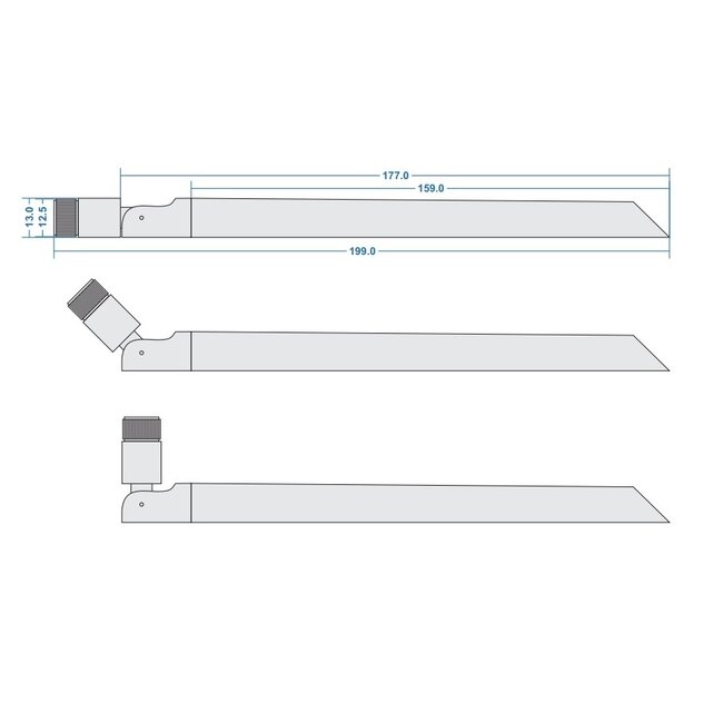 5G Antenne Omnidirektional SMA (m) 5 dBi Schwarz