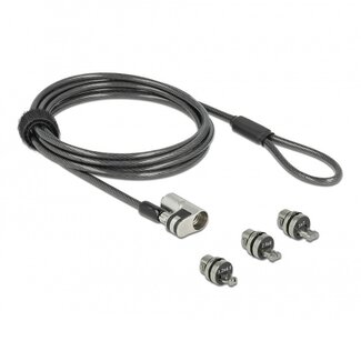 Navilock Navilock 3-in-1 Notebook-Schloss mit Schlüssel / Schwarz - 2 Meter