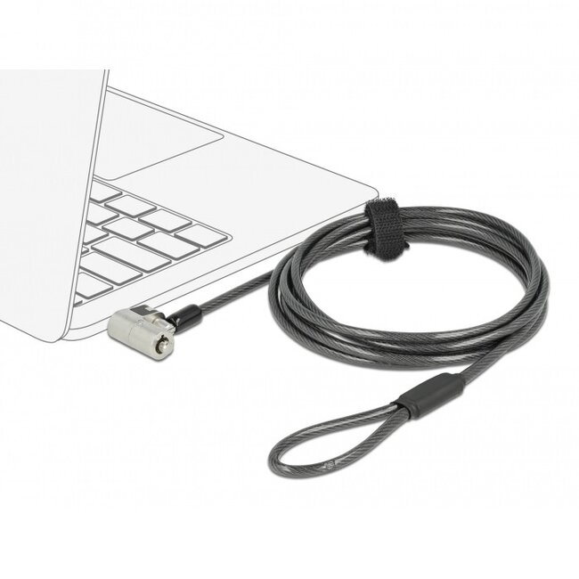 Navilock 3-in-1 Notebook-Schloss mit Schlüssel / Schwarz - 2 Meter