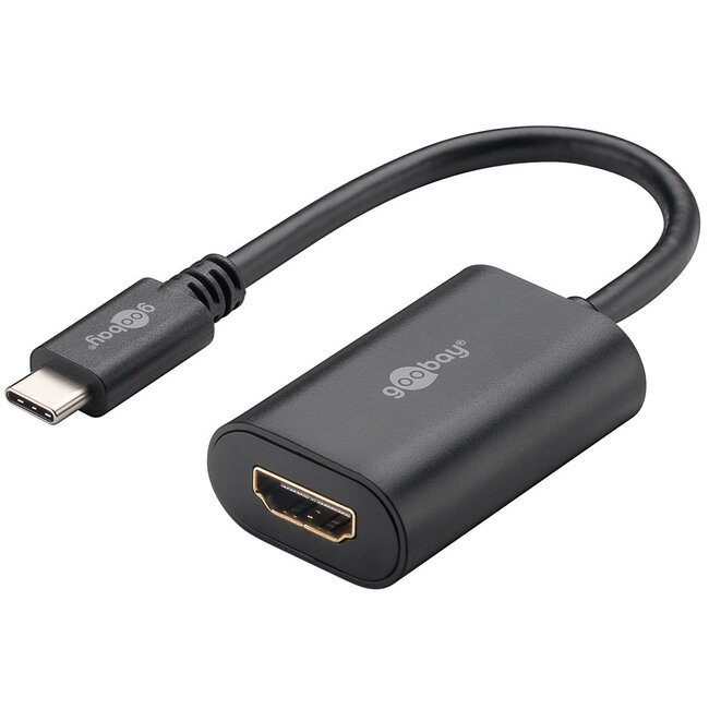 Goobay USB-C auf HDMI 4K 60Hz Adapter Schwarz - 0,20 m