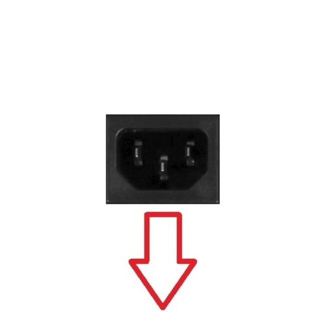 C13 (rechtwinklig/unten mit IEC Lock) - CEE 7/7 (rechtwinklig) Stromkabel - 3x 1,00mm² / schwarz - 3 Meter