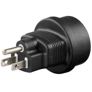 DINIC Reiseadapter Europa (geerdet) zu USA & Japan (Typ B) / Schwarz