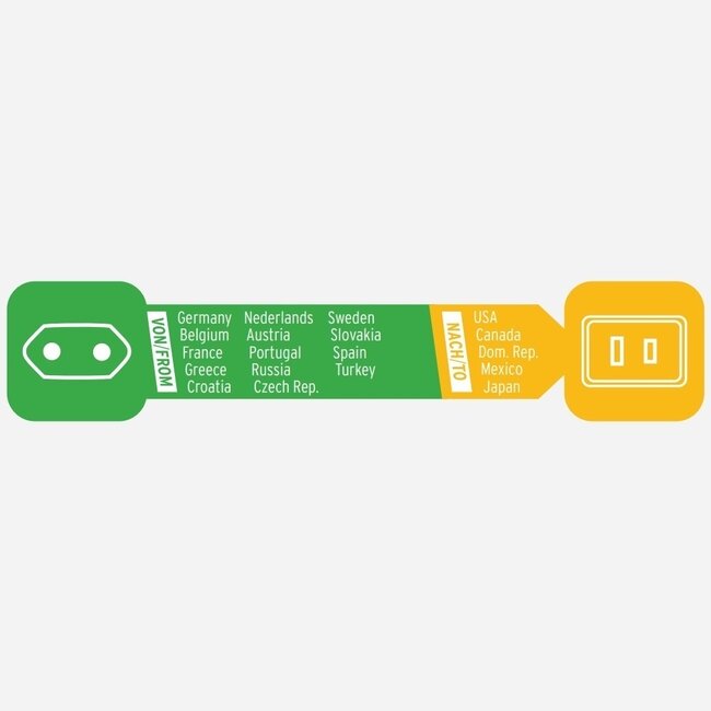 Reiseadapter Europa (ungeschützt) zu USA & Japan (Typ A) Weiß