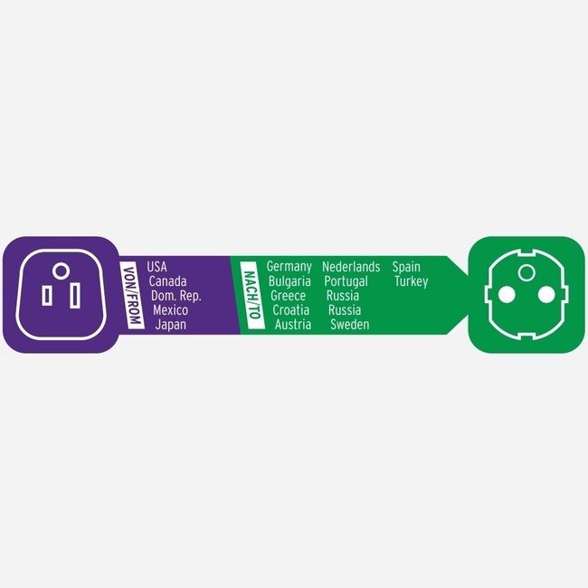 Reiseadapter USA & Japan (Typ B) auf Europa (geerd) Weiß