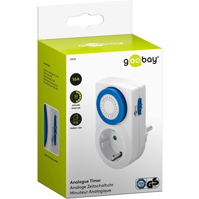 Goobay mechanische Zeitschaltuhr - 48 Schaltvorgänge/24h - für Innen - Weiß