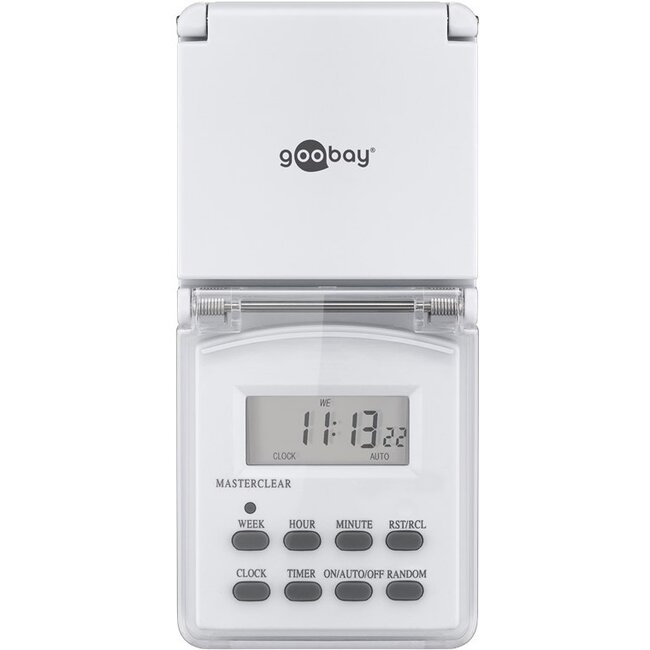 Goobay Digitale Zeitschaltuhr 2er-Set - 10 Programme/Woche - IP44 Außen - Weiß