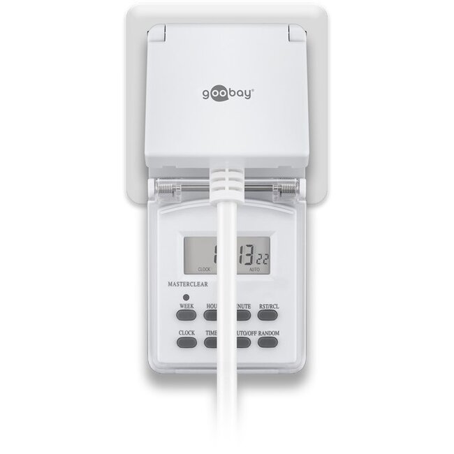 Goobay Digitale Zeitschaltuhr 3er-Set - 10 Programme/Woche - IP44 Außen - Weiß
