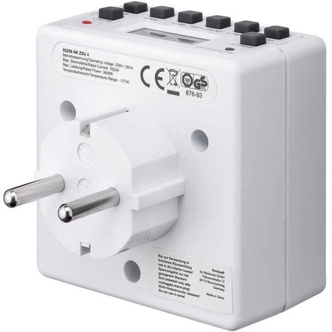 Goobay kompakte digitale Zeitschaltuhr - 10 Programme/Woche - für Innen - Weiß