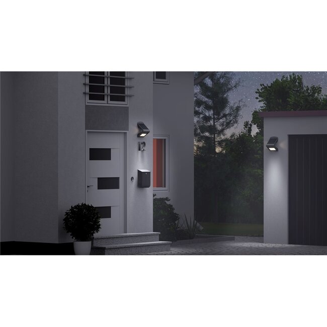 Goobay Solar-LED-Wandlampe mit Bewegungsmelder für Außen - 1,5W / Weiß