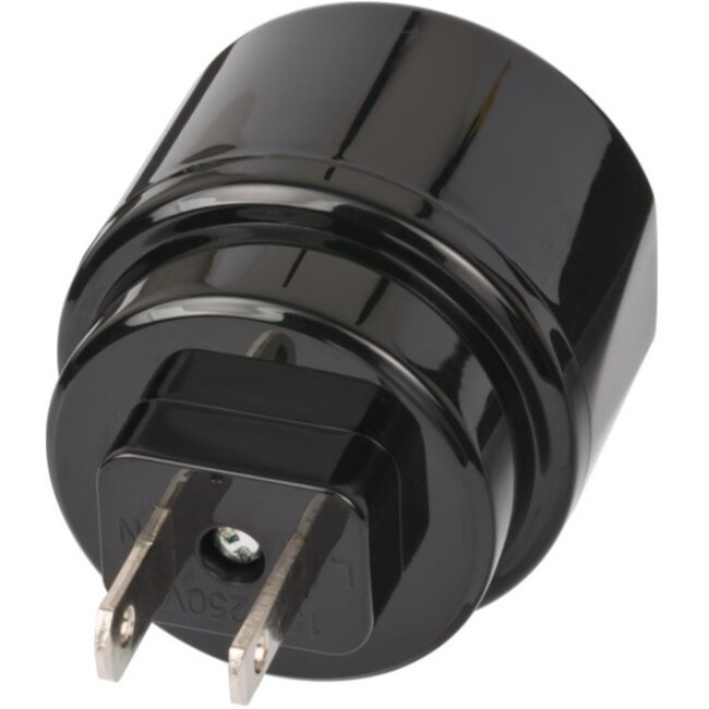 Brennenstuhl Reiseadapter Europa (ungeschützt) zu USA & Japan (Typ A) / Schwarz