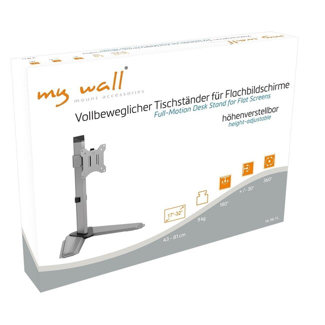 My Wall Monitorständer bis 32 Zoll / Full Motion / Silber