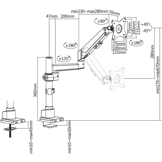 My Wall Monitorhalterung bis 32 Zoll / interaktiv / schwarz