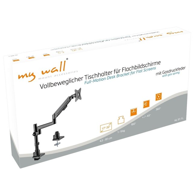 My Wall Monitorhalterung bis 32 Zoll / interaktiv / schwarz