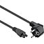 C5 (gerade) - CEE 7/7 (winklig) Stromkabel - 3x 0,75mm² / Schwarz - 0,5 Meter