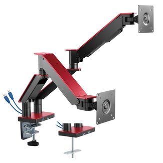 My Wall My Wall Schwenkarm für 2 Monitore bis 35 Zoll / interaktiv / 2 USB-Anschlüsse / schwarz/rot