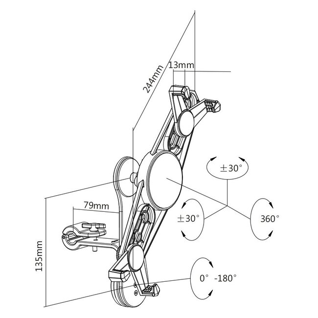 My Wall Tablet-Autohalterung mit Kopfstützenbefestigung / Silber