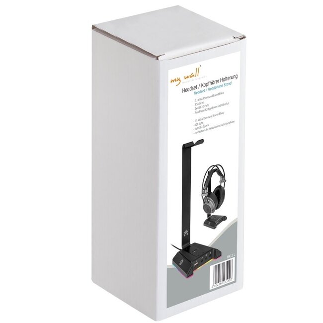 My Wall Tischständer für Headsets mit integrierter Soundkarte / Schwarz