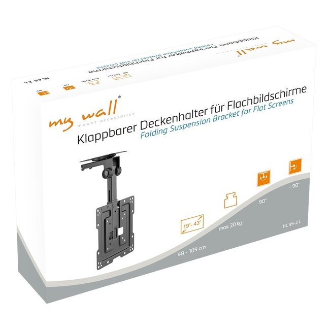 My Wall Deckenhalterung für Bildschirme bis 43 Zoll / klappbar / schwarz