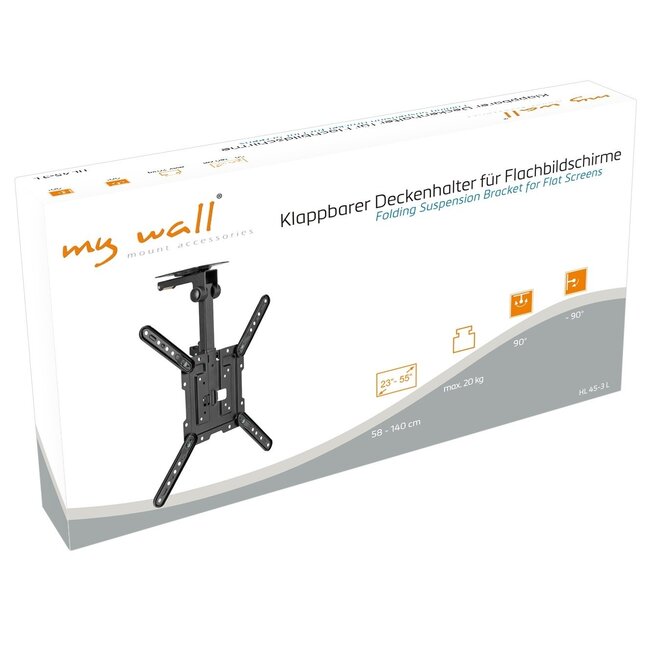 My Wall Deckenhalterung für Bildschirme bis 55 Zoll / klappbar / schwarz