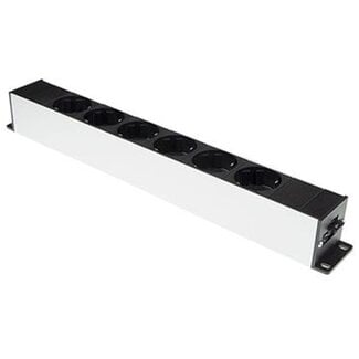 Plenty Plenty Steckdosenleiste mit Prolink Installationsstecker, 6-fach / Schwarz/Silber