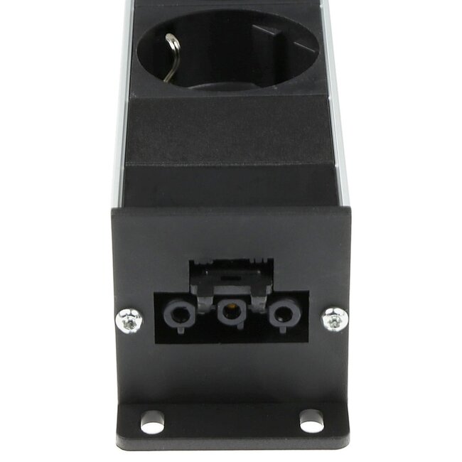 Plenty Steckdosenleiste mit Prolink Installationsstecker, 6-fach / Schwarz/Silber