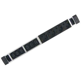 Plenty Plenty 19'' Steckdosenleiste mit Prolink Installationsstecker 4+6 Kontakte Schwarz/Silber