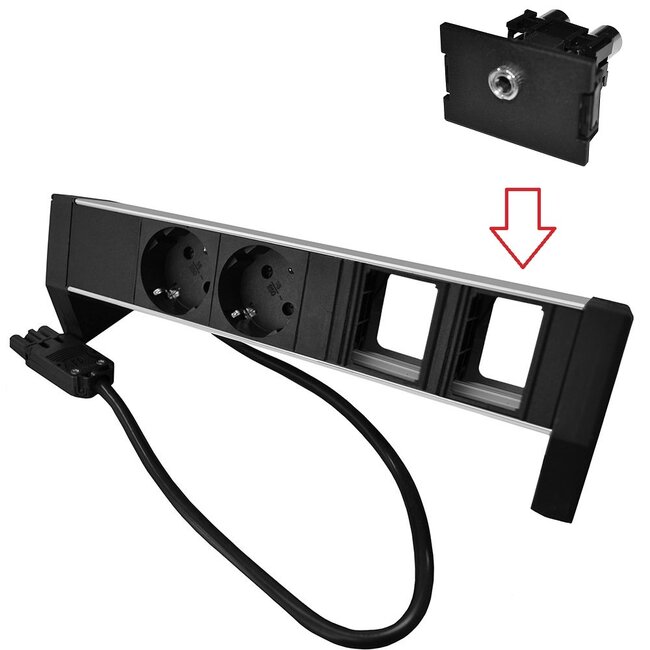 Plenty 3,5mm Stereo Audio Erweiterungsmodul für Prolink Steckdosen / Schwarz