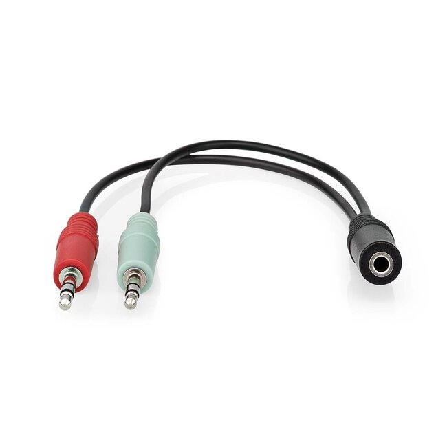Nedis 3,5mm 4-poliger (v) > 2x 3,5mm (m) Headset Adapter (CTIA/AHJ) - 0,20 m