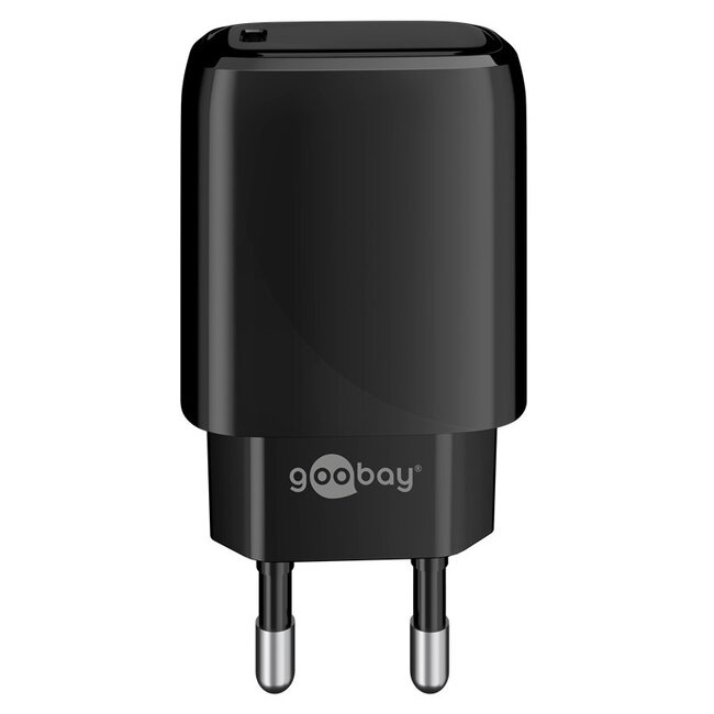 USB-C PD 20W Heimladegerät mit 1 Port und separatem 8-Pin Lightning-USB-Kabel, 1 m, schwarz