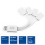 ACT flexibler USB-Hub mit 4 Ports - USB 2.0 - busbetrieben / weiß - 0,10 m