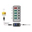 DeLOCK USB-Hub 4+1 Ports mit Ein/Aus-Schaltern - USB 3.0 - Externes 12V Netzteil / Grau - 0,80 m