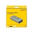 DeLOCK USB-Hub 4+1 Ports mit Ein/Aus-Schaltern - USB 3.0 - Externes 12V Netzteil / Grau - 0,80 m