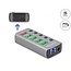 DeLOCK USB-Hub 4+2 Ports mit Schaltern - USB3.0 / PD 27W - Externes 12V Netzteil / Grau - 0,80 m
