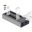DeLOCK USB-Hub 7 Ports mit Ein/Aus-Schaltern - USB 3.0 - Externes 12V Netzteil / Grau - 1 Meter