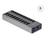 DeLOCK USB-Hub 10 Ports mit Ein/Aus-Schaltern - USB 3.0 - Externes 12V Netzteil / Grau - 1 Meter