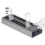 DeLOCK USB-Hub 10 Ports mit Ein/Aus-Schaltern - USB 3.0 - Externes 12V Netzteil / Grau - 1 Meter