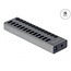 DeLOCK USB-Hub 13 Ports mit Ein/Aus-Schaltern - USB 3.0 - Externes 12V Netzteil / Grau - 1 Meter