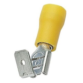 Elematic Flachsteckhülse (m + w) - 6,3mm / gelb - halbisoliert (100 Stück)