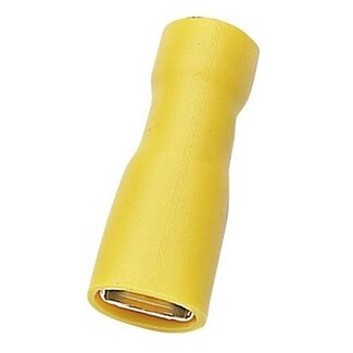 Elematic Flachsteckhülse (V) - 6,6mm / gelb - isoliert (100 Stück)