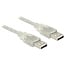 USB-A zu USB-A Kabel - USB 2.0 - bis 2A / transparent - 1,5 m