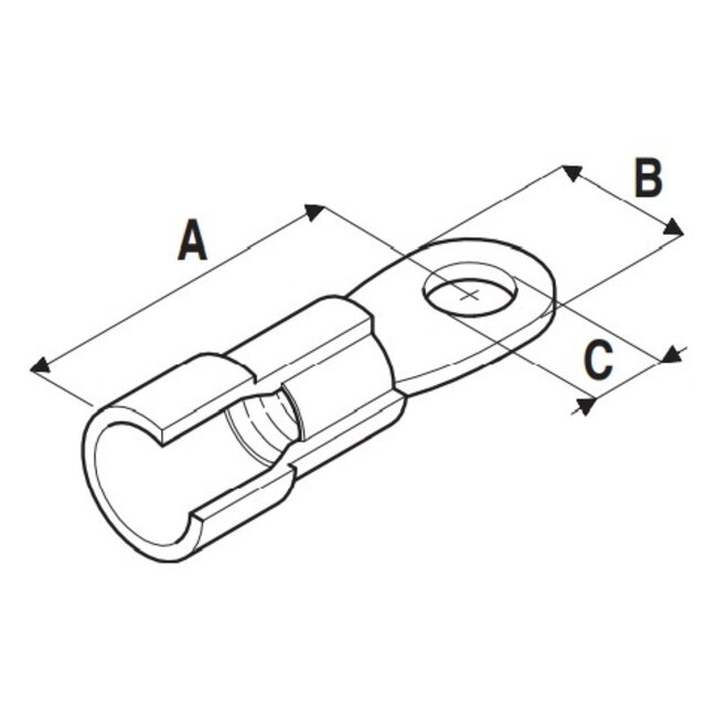 Ringkabelschuh (m) - 6,0mm (M6) / gelb (100 Stück)