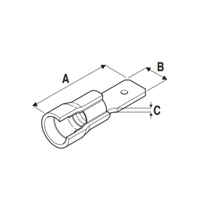 Flachsteckhülse (m) - 2,8mm / rot - halbisoliert (100 Stück)