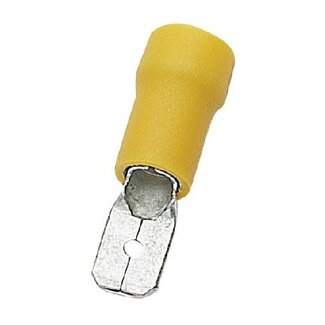 Elematic Flachsteckhülse (m) - 6,3mm / gelb - halbisoliert (100 Stück)