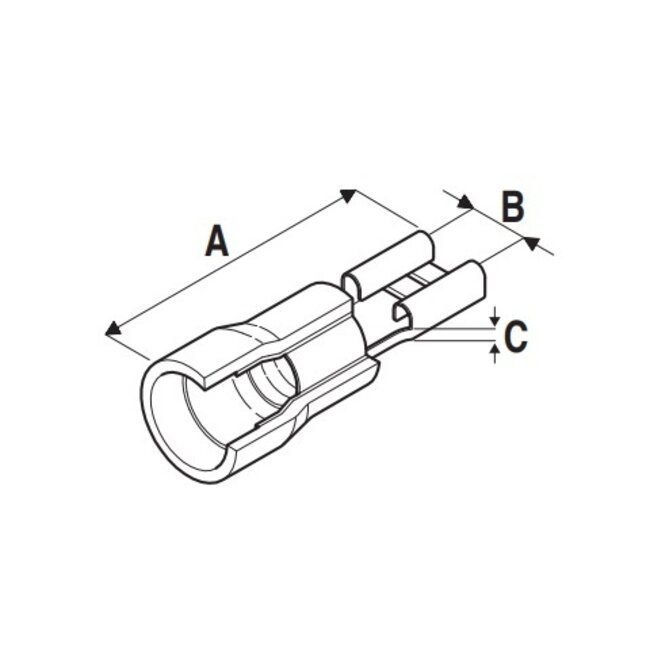 Flachsteckhülse (v) - 5,0 mm / rot - halbisoliert (100 Stück)