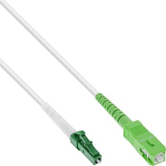 InLine Premium LC/APC - SC/APC FTTH Simplex LWL Patchkabel - Singlemode OS2 - Weiß / LSZH - 25 Meter