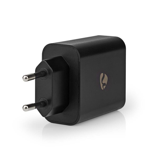 Nedis Heimladegerät 65W mit 1x USB-C PD & 1x USB-A Quick Charge 3.0 - Smart IC - Schwarz